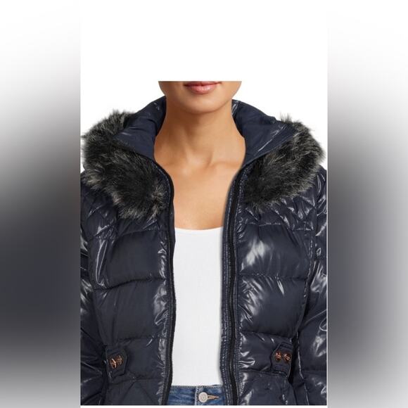 Nicole Miller NM125X Navy Blue Puffer Coat Size 2XL - Picture 3 of 13